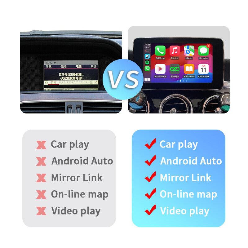 Sinairyu Wireless CarPlay Android Auto Retrofit Kit Mirror-Link Compatible For Mercedes Benz A B C E Class W/ NTG 5.0