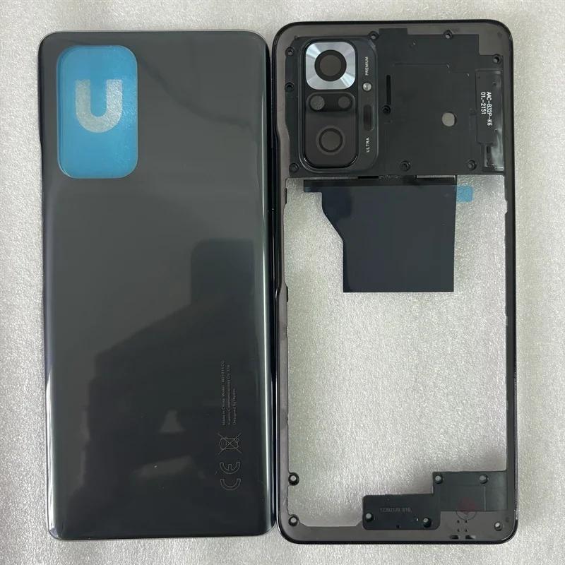Middle Frame Cover+Battery Back Cover Rear Cover Repair Parts Full Housing for Xiaomi Redmi Note 10 Pro 4G M2101K6G