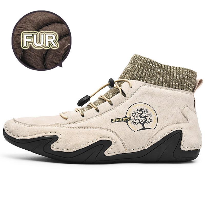 2024 Fashion Men Boots Casual Shoes Leather Boots Men Autumn Winter Snow Outdoor Light Ankle Antislip Warm Zapatos Men Shoes