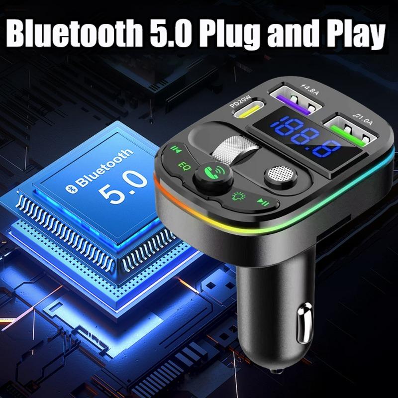 Q28 Car Bluetooth Receiver MP3 Playback Multifunctional Lossless Sound Quality Cigarette Lighter PD USB Converter Car Charger