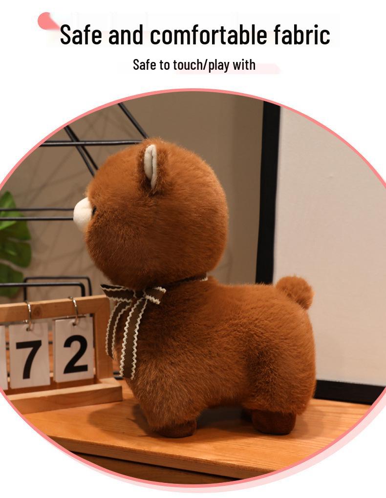 Adorable Alpaca Faux Fur Plush Sheep Zodiac Ornament Doll