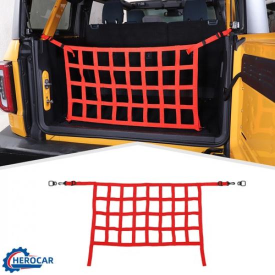 Red Cargo Back Seat Trunk Isolation Net Pet Barrier For Ford Bronco 21+ 4 Door