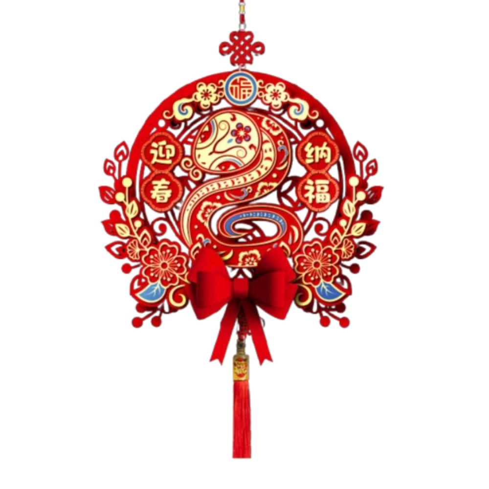 Cartoon Snake Year Fu Character Door Sticker Door Couplets Ornament  Wedding Celebration