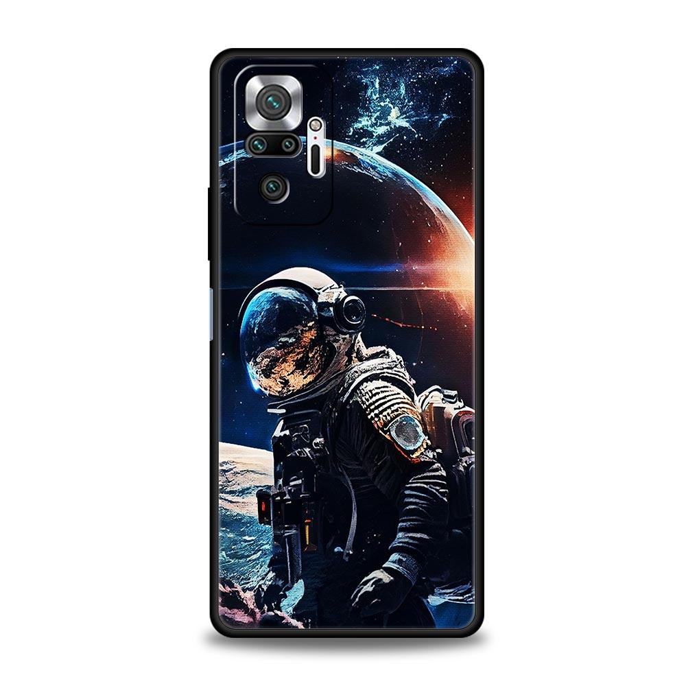 

Милый роскошный чехол для телефона Astronaut Moon для Xiaomi Redmi Note 12 11 10 Pro Plus 9S 9 8 7 9T 8T 9C 9A 5G K40 игровой силиконовый чехол Redmi Note 9