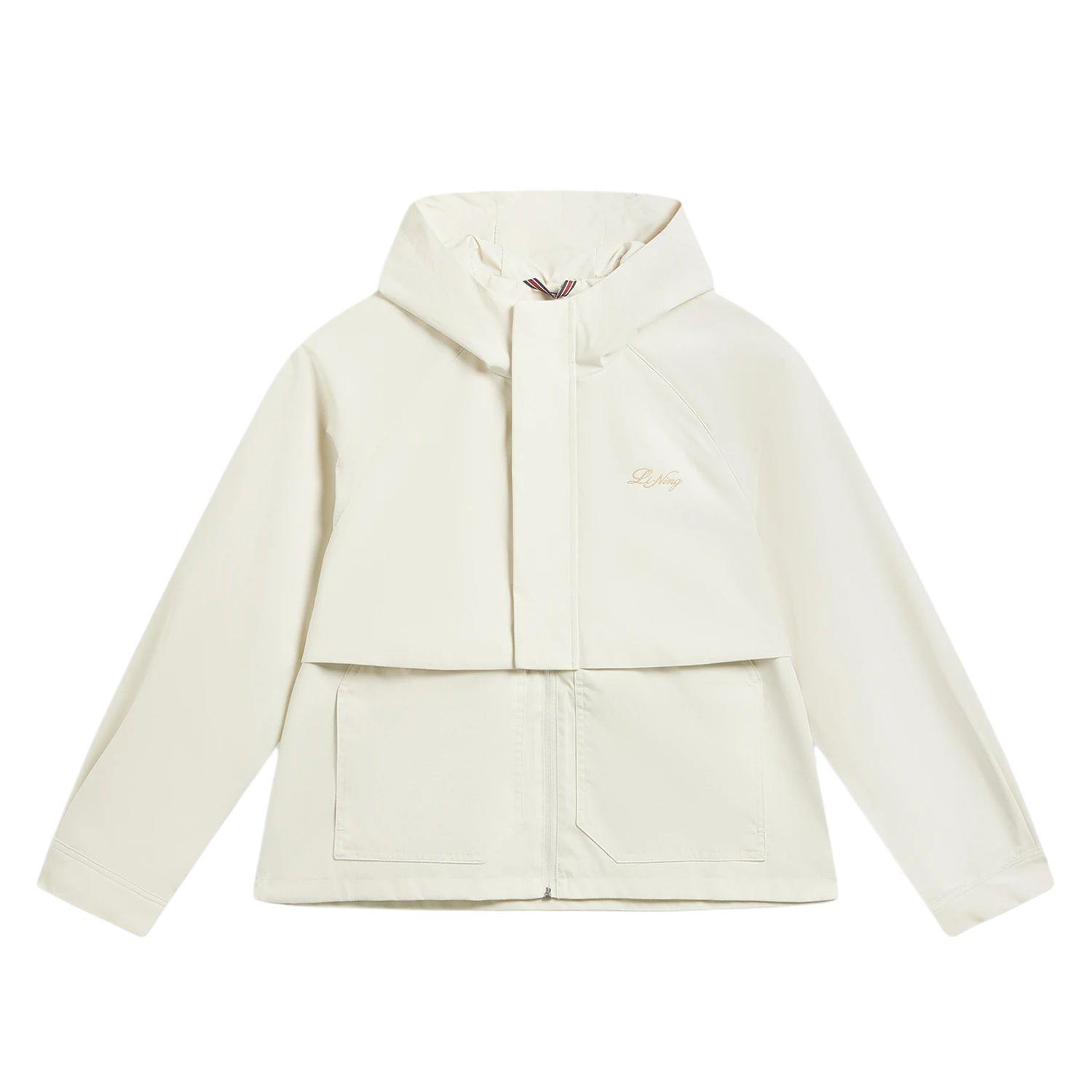 Li-Ning Solid Color Zipper Hooded Versatile Windbreaker Women outerwear AFDW198-1 L