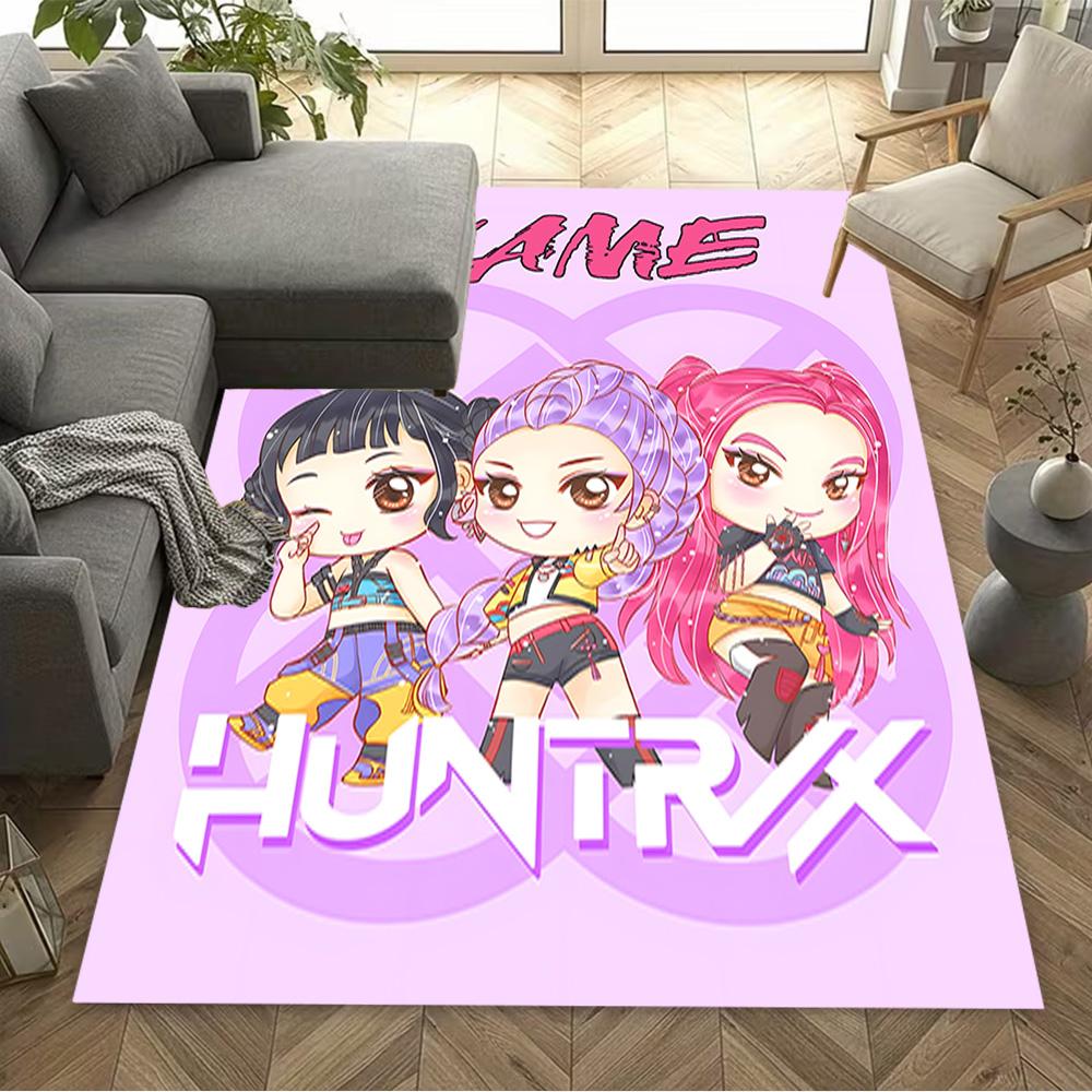 Huntrx: Future Stars Unite! Customize Text Floor Rug Office Rug Perfect for Bedrooms Game Room Decorate room Study room Anti-slip Rug Decorate Offices