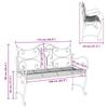Garden Bench 2 Seater 114 x 56.5 x 90 cm Steel Antique White