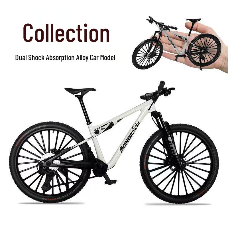 Cross Alloy Bicycle Model - Double Shock Mountain Bike Toy with Variable Speed & Front/Rear Absorbers - Ornament Gift