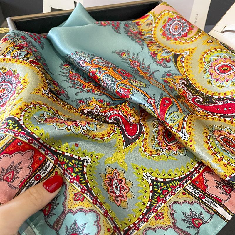 New 100% Natural Silk Square Scarf Women Neck Hairband Foulard High Quality Bandana Scarves Female Neckerchief Shawl Wrap