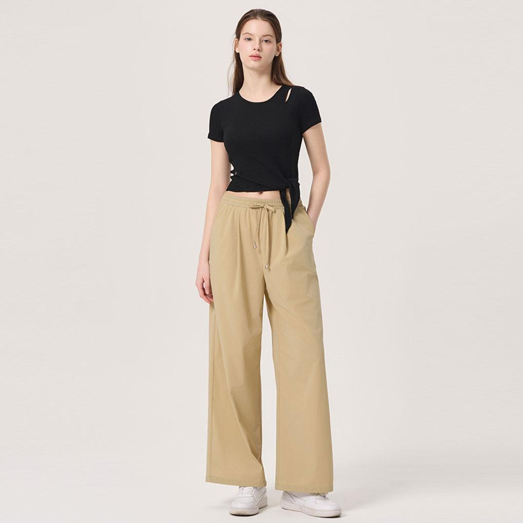 HUIT Lightweight Tuck Wide Fit Elastic Waist Pants Htwpn5J08T