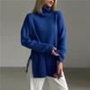 Trendy Oversized Knit Sweater with High Neck for Women - Autumn/Winter Ready