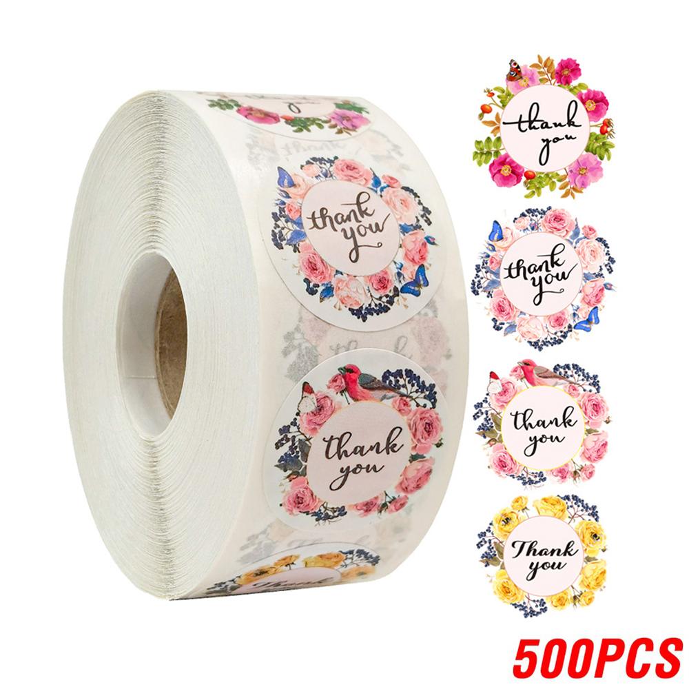 100-500pcs Heart Thank You Sticker Wedding Party Festival Favors Paper Sticker Decorative Envelope Package Seal Sticker Stickers