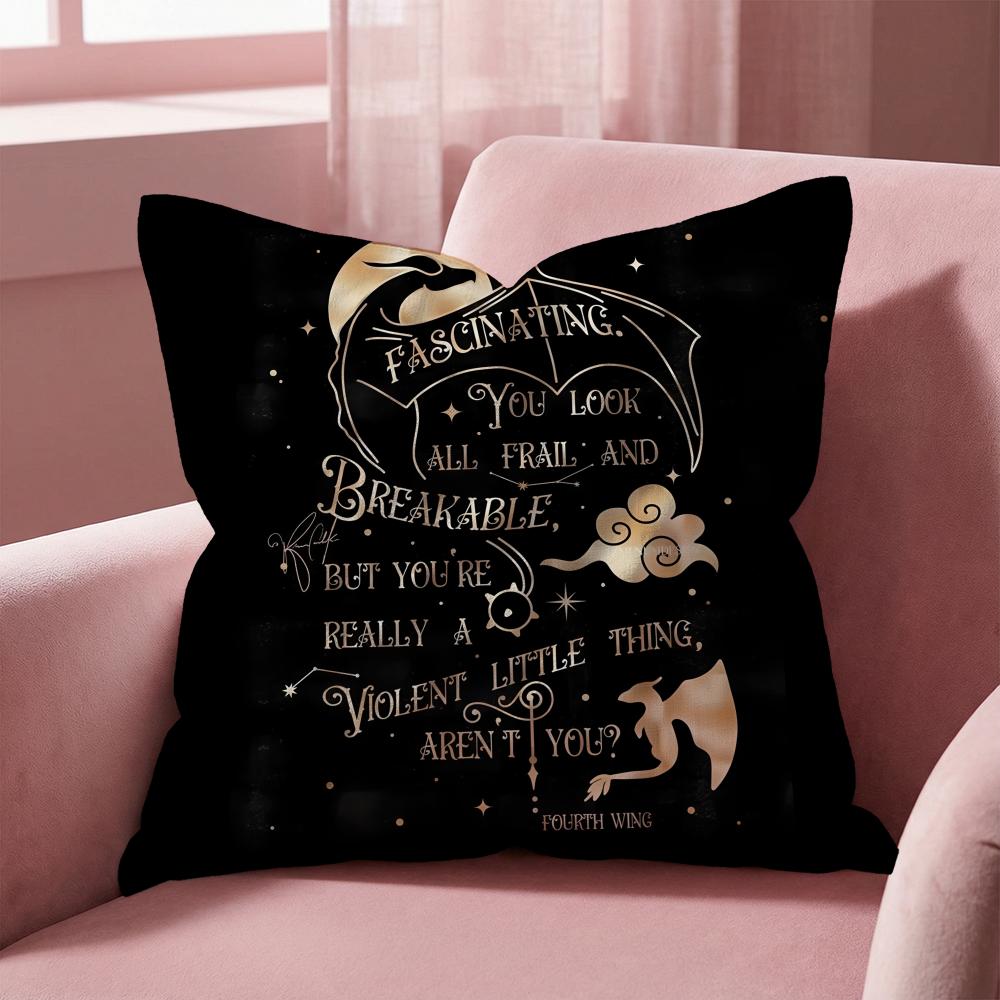 F-Fourth W-Wing Dragon Cushion Cover Multi-Scene Pillow Cover for Home & Car - Reversible, Soft & Durable for Daily Use