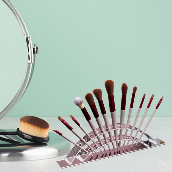 Acryl Make-Up Pinsel Halter Haar Essstäbchen Organizer Große Kapazität Transparent Gewölbte Acryl Display Stand Schreibtisch