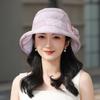 WTEMPO Women's Elegant Organza Flower Sun Hat Lightweight Mesh Bucket Hat with Floral Detail Breathable Casual Cap for Mature Ladies Spring Summer