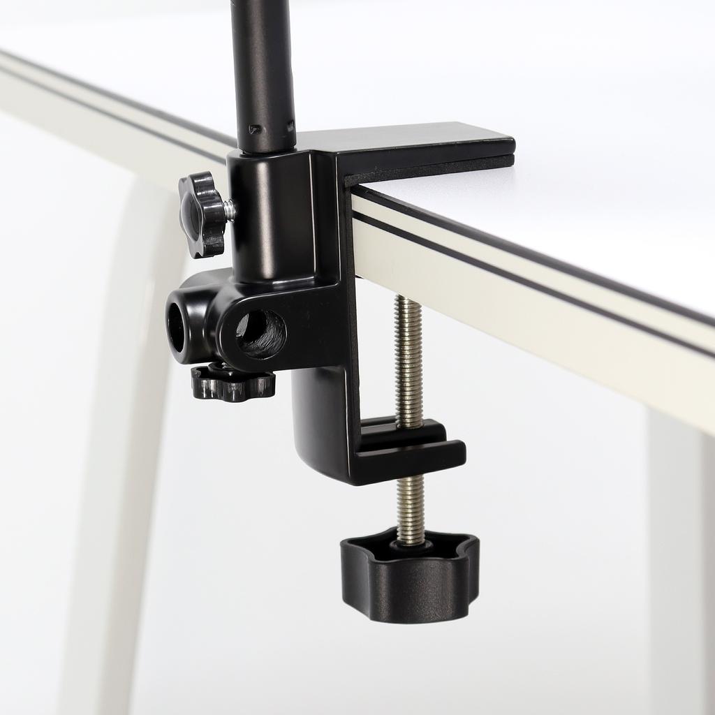 3-IN-1 Large Area Contact Table Mount Clamp Metal Desk Clamp Mic Clamp Holder for Microphone Suspension Boom Scissor Arm