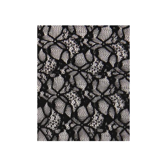 Flower Lace Over-the-Knee Socks (Black)