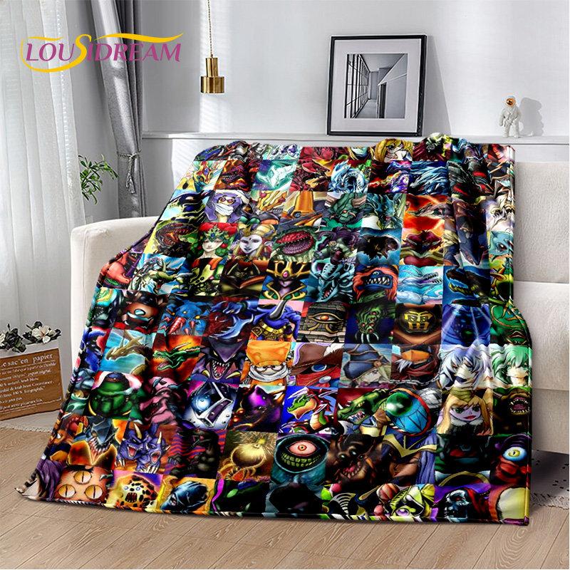 Yu-Gi-Oh MONSTER CARD Anime Cartoon weiche Plüschdecke, Flanelldecke, Überwurf, Decke für Wohnzimmer, Schlafzimmer, Bett, Sofa, Picknick, 3D