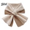 Fashionable Color Block Neck Gaiter Knitted Warmer Scarf for Women Winter Cold Weather Windproof Gaiter Convenient Buckle Contrast Shawl Collar,