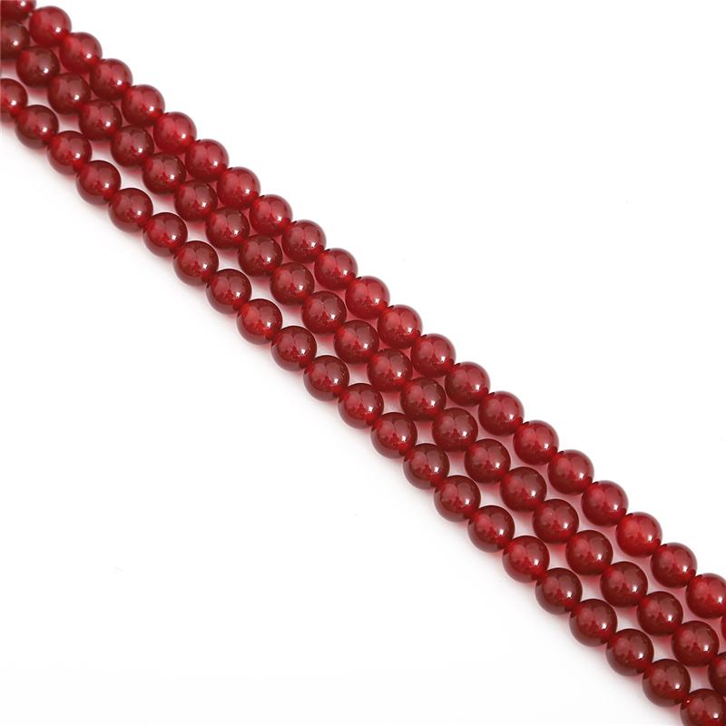 4-14mm/28-90Pcs Red Agate Stone Beads For Jewelry Making DIY Bracelet Necklace