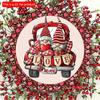 Plat 2D 20*20cm, Décoration de Maison pour la Saint-Valentin, Décoration Circulaire en Bois Créative Gnomes pour la Saint-Valentin, pour Décoration de Maison, Café, Hôtel, Bar.