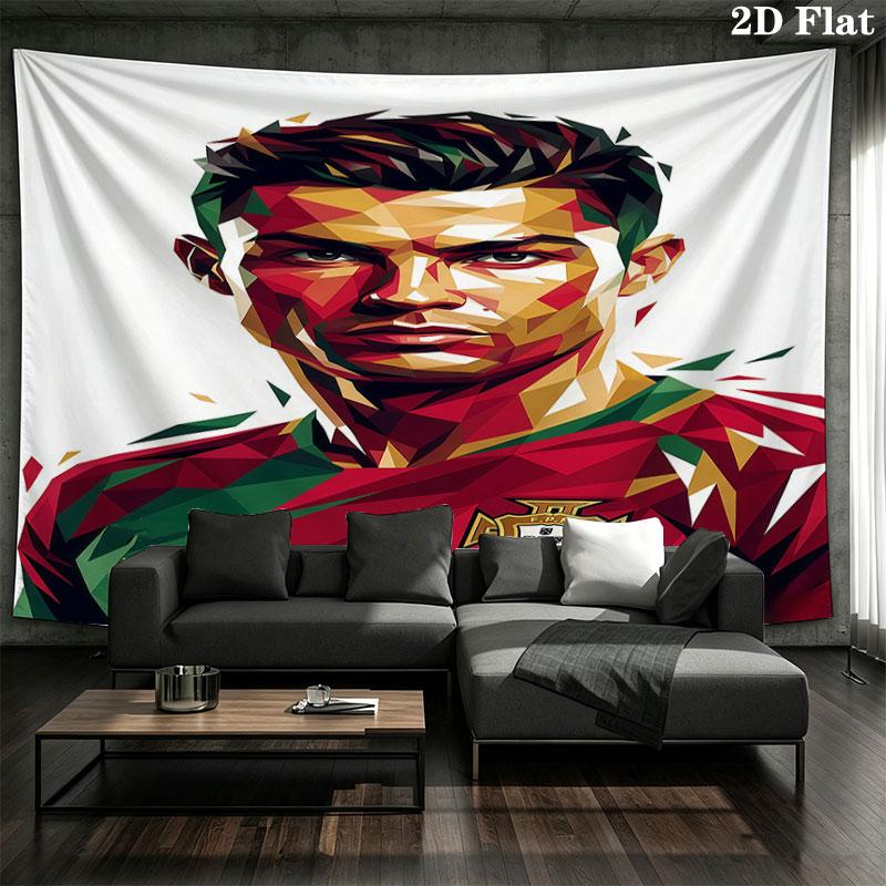 CR7 Cristiano Ronaldo Wall Tapestry Aesthetic Wall Hanging Printed Fabric Blanket Decorative Tapestries for Bedroom Living Room Home Decor