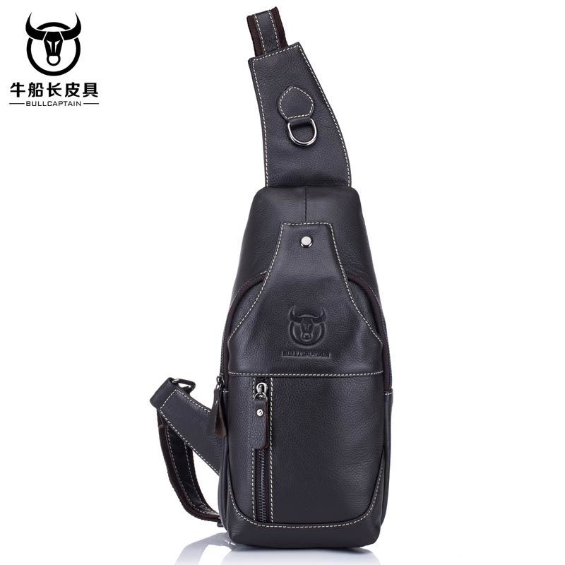 Retro Men's Genuine Leather Shoulder Crossbody Bag with A Layered Cowhide Front Cover