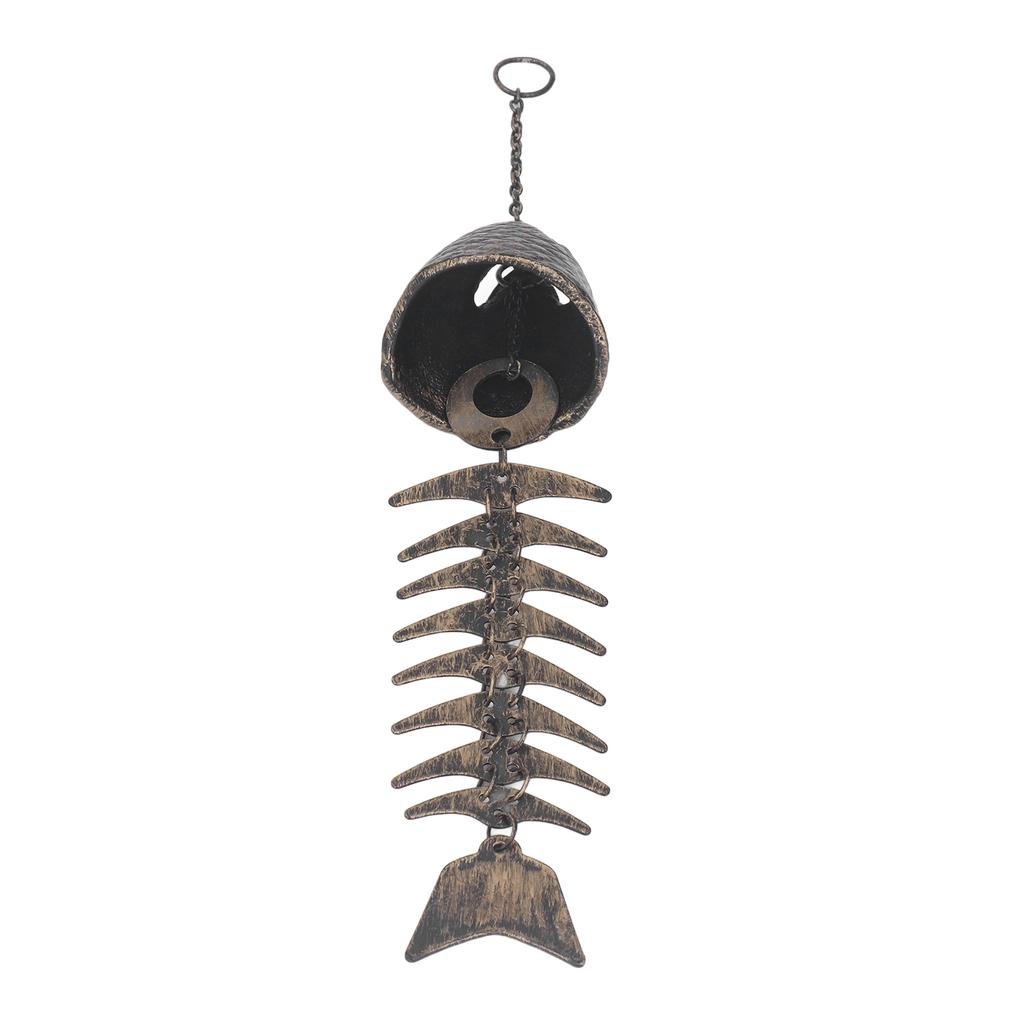 Fishbone Wind Chimes Relaxation Sound Beautiful Melody Iron Hanging Ornament for Home Decoration