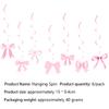 6/12pcs Pink Bow Acrylic KeyChains Coquette Bow Birthday Party Decorations Supplies Gifts for Kids Girls Pink Bow Party Favors