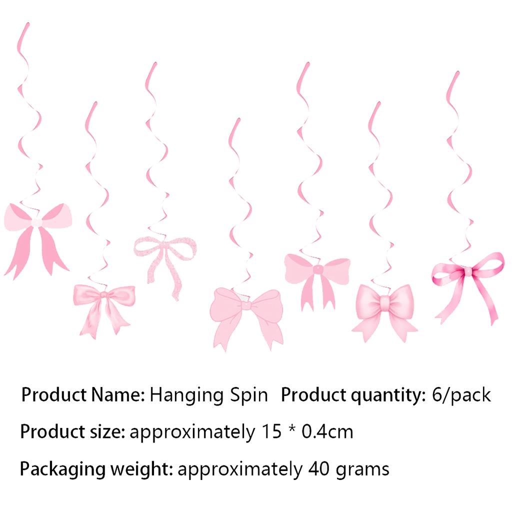 6/12pcs Pink Bow Acrylic KeyChains Coquette Bow Birthday Party Decorations Supplies Gifts for Kids Girls Pink Bow Party Favors