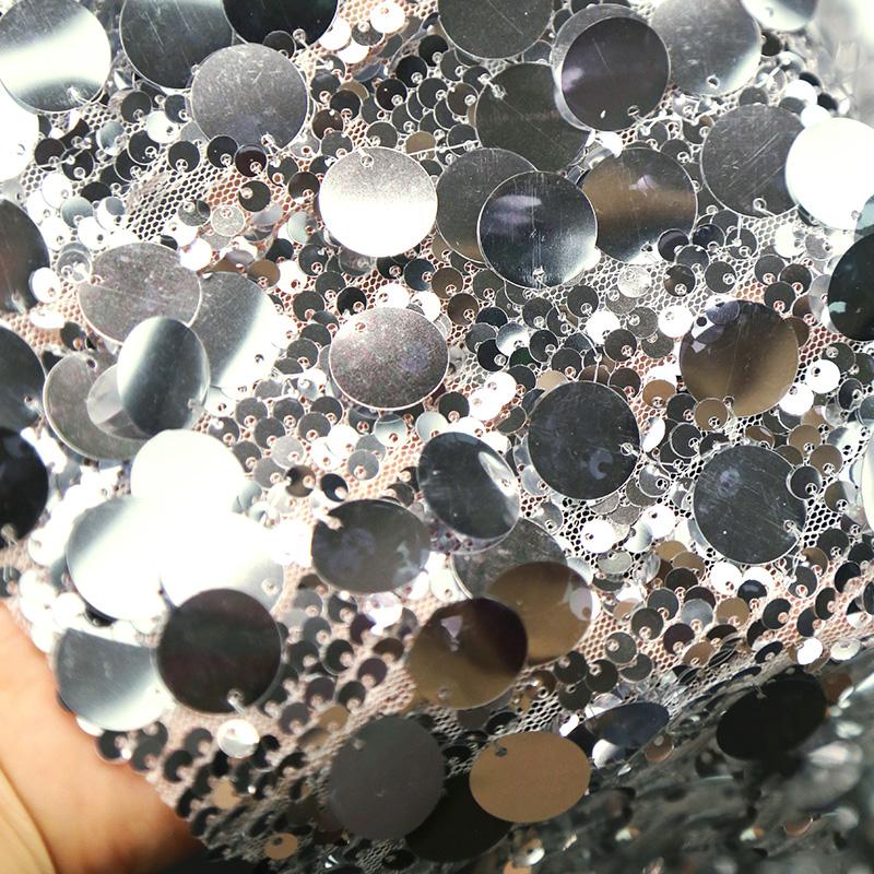 Shiny Reflective Sequin Fabric Sequins Laser Dazzle Fabric Wedding Party Dress Stage Performance Clothing Background Cloth