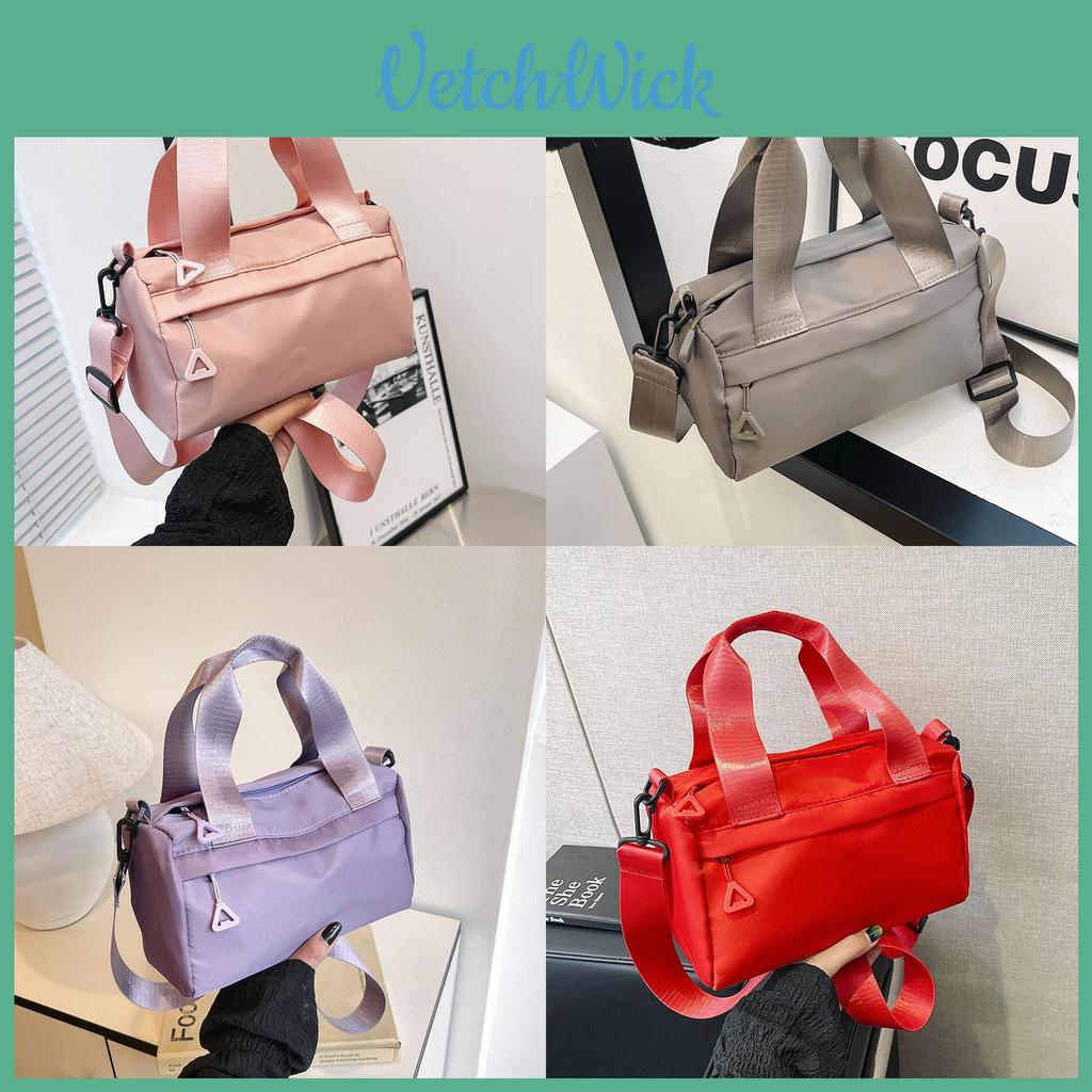 Urban Minimalist Nylon Tote Bag With Top Zipper And Inner Pouch For Womens Casual Outfits