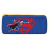 Trousse Scolaire Ronde Superman - Maped - Tissu Doux Anti-Déchirures - 21 cm x 6 cm - Bleu