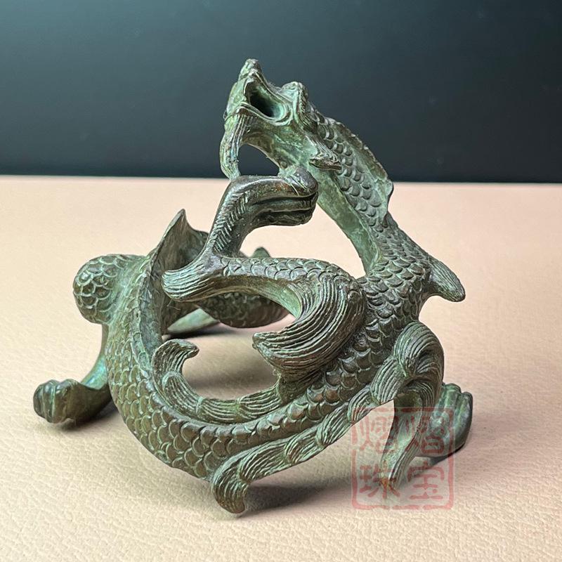 Bronze Zodiac Dragon Tabletop Ornament - Feng Shui Home Decor Craftsmanship