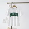 Brooklyn Newyork 1989 Green Letter Tee Shirts Family Cotton Clothes Summer Kids Clothes Parenting Hip Hop Loose Tops