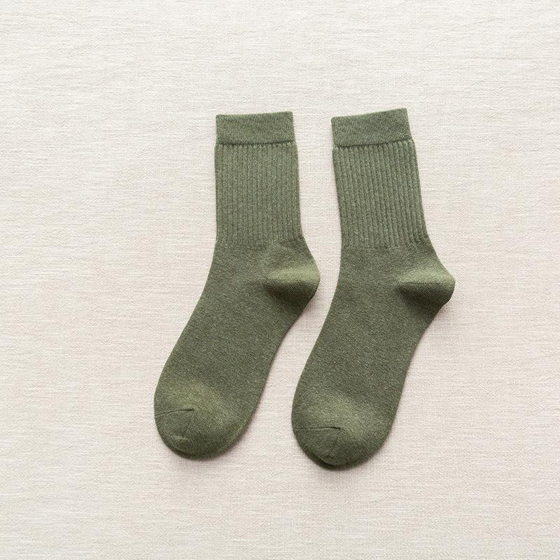 Socks Men'S Medium Tube Socks Spring And Autumn Men'S Socks Solid Color Cotton Socks Men'S Classic Sports And Leisure Business Socks Stockings