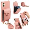 For Samsung Galaxy A06 5G/Galaxy A06 4G Case Mirror Card Holder Litchi Texture Leather Phone Back Cover with Long Strap