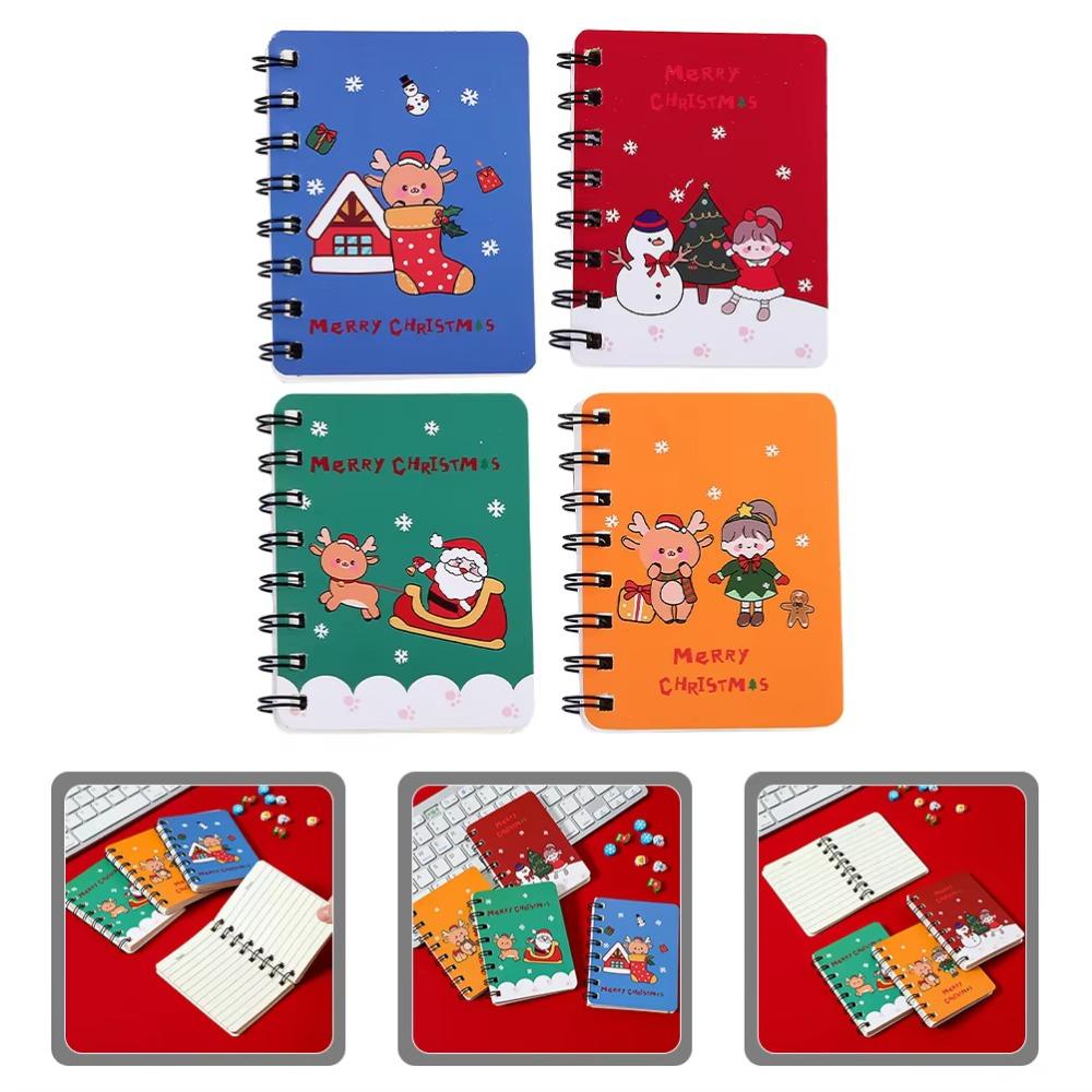 Loose-leaf Mini Notebook Thickened Side-flip Coil Book Christmas Coil Notepad  Christmas Gift