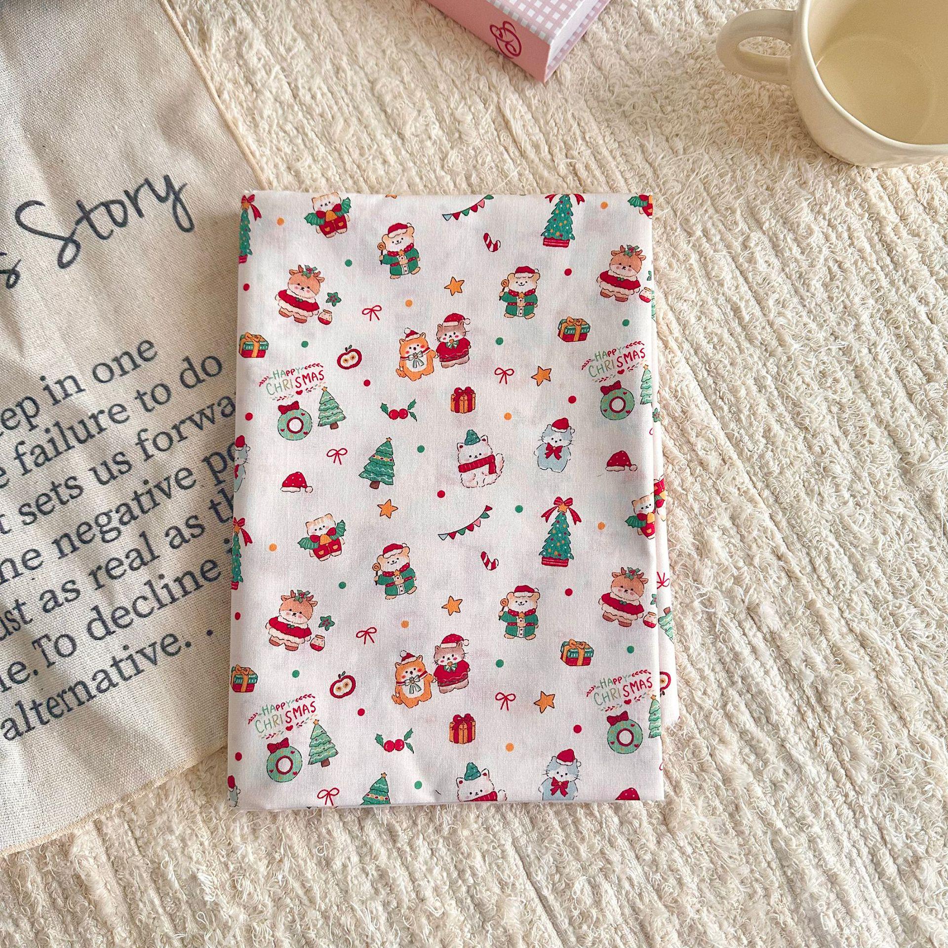 

100% Хлопок Рождественский Котенок Пэчворк Ткань для Женской и Детской Домашней Одежды DIY 95cm