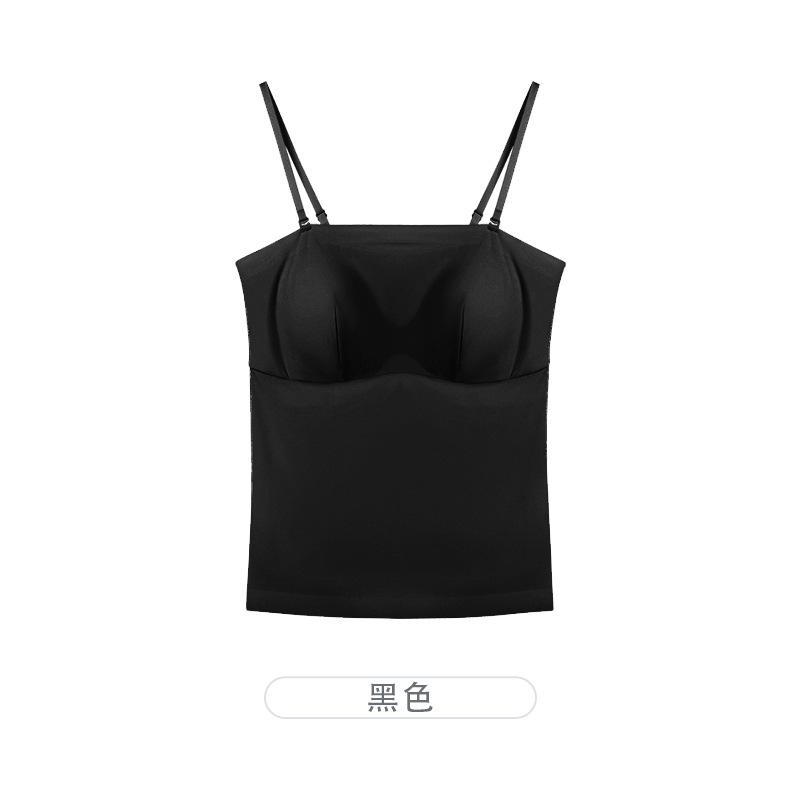 Silk chest pad integrated beautiful back suspender underwear, mulberry silk thin slim-fit high elastic backing vest