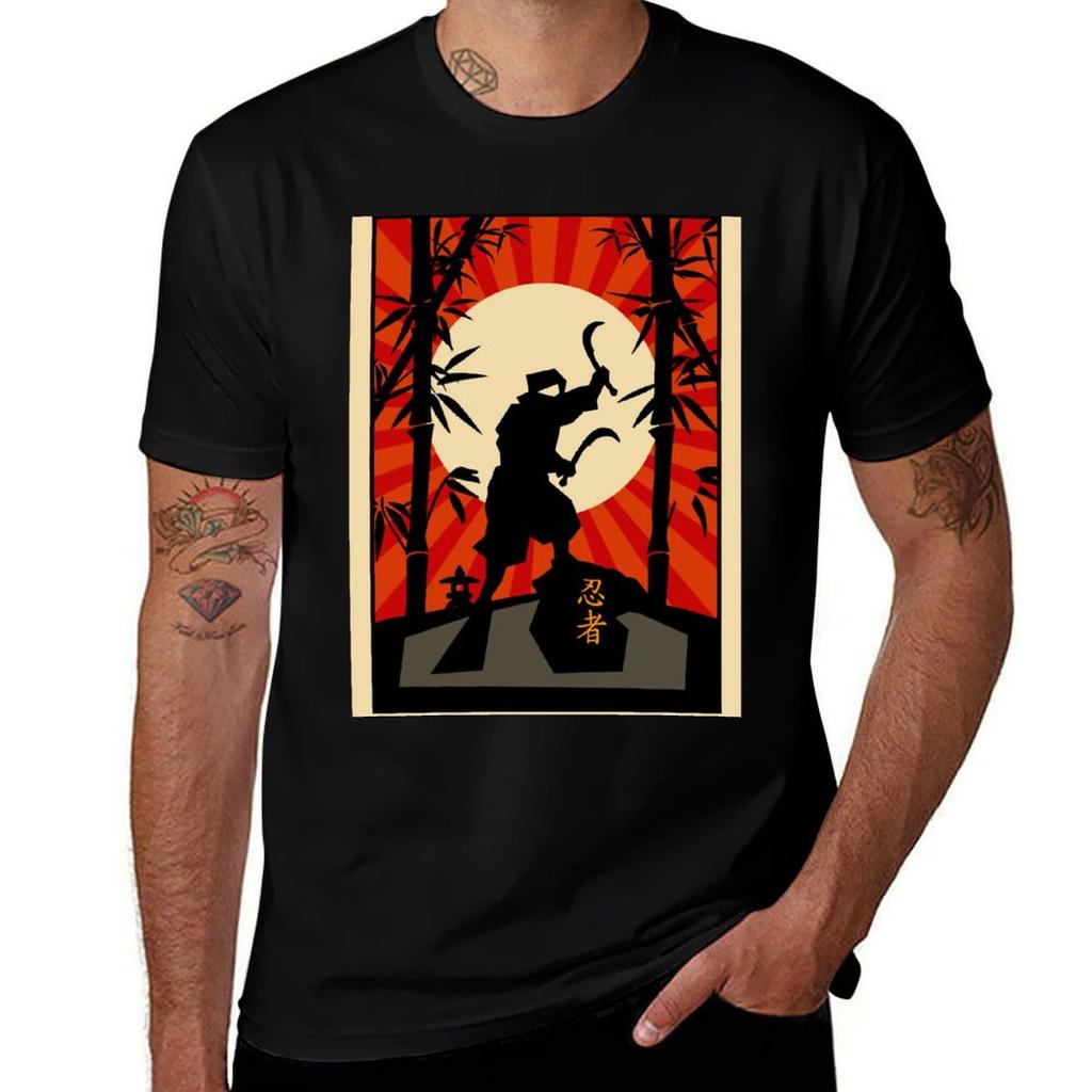 Ninja Kama Shinobie Ninjutsu Ninpo Art Tshirt Plus Size Solid Color Tshirt