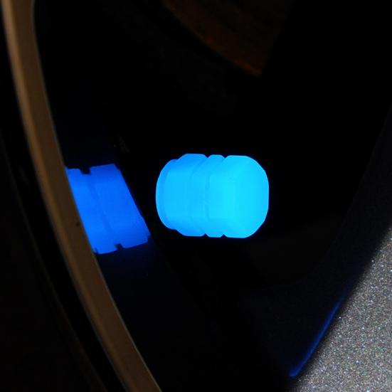 12Pcs Luminous Tire Valve Stem Caps Mini Size Universal Easy Installation Fluorescent Glowing