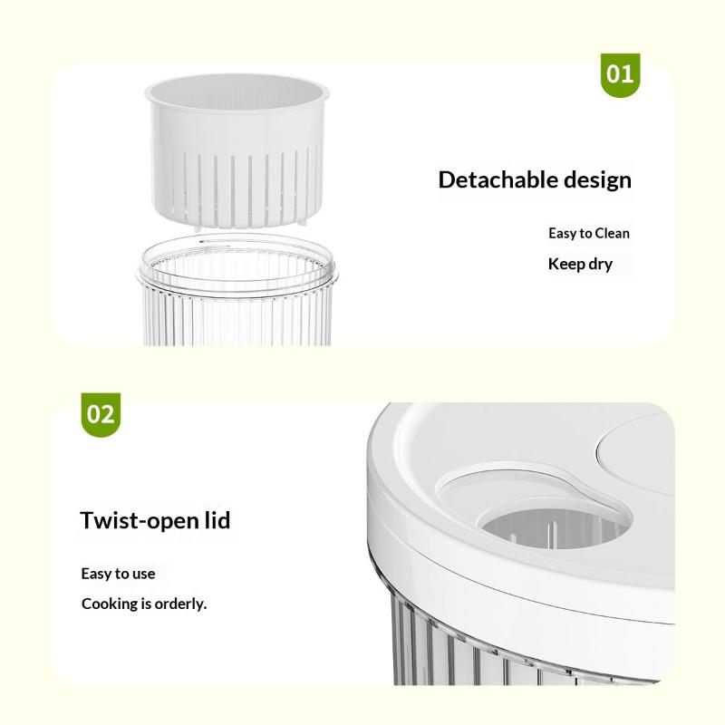 Sealed Fresh-Keeping Box Kitchen Refrigerator Storage Box Plastic Food Drain Storage Round Onion Ginger Garlic Storage Box