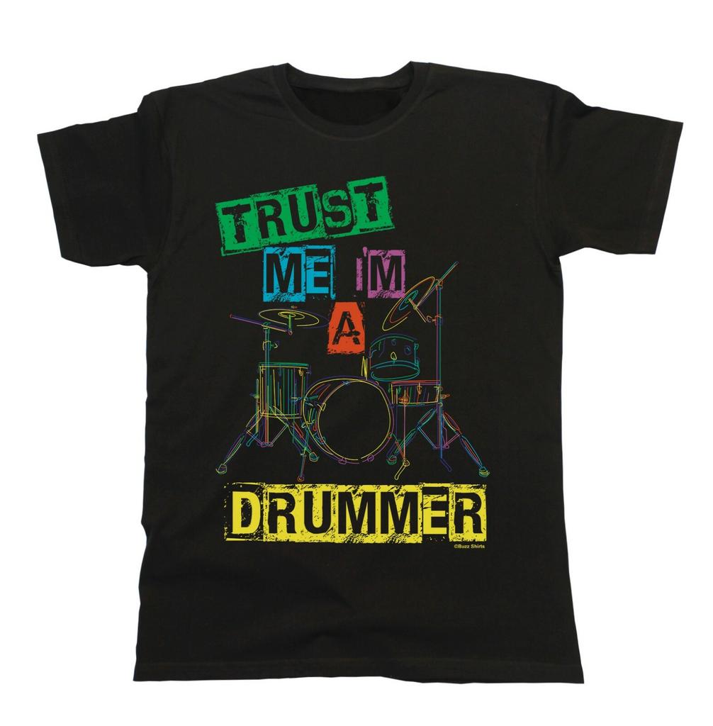 Mens Drums T-Shirt Mens Womens Tees Top  Trust Me Im A DRUMMER Christmas Music Gift Instrument