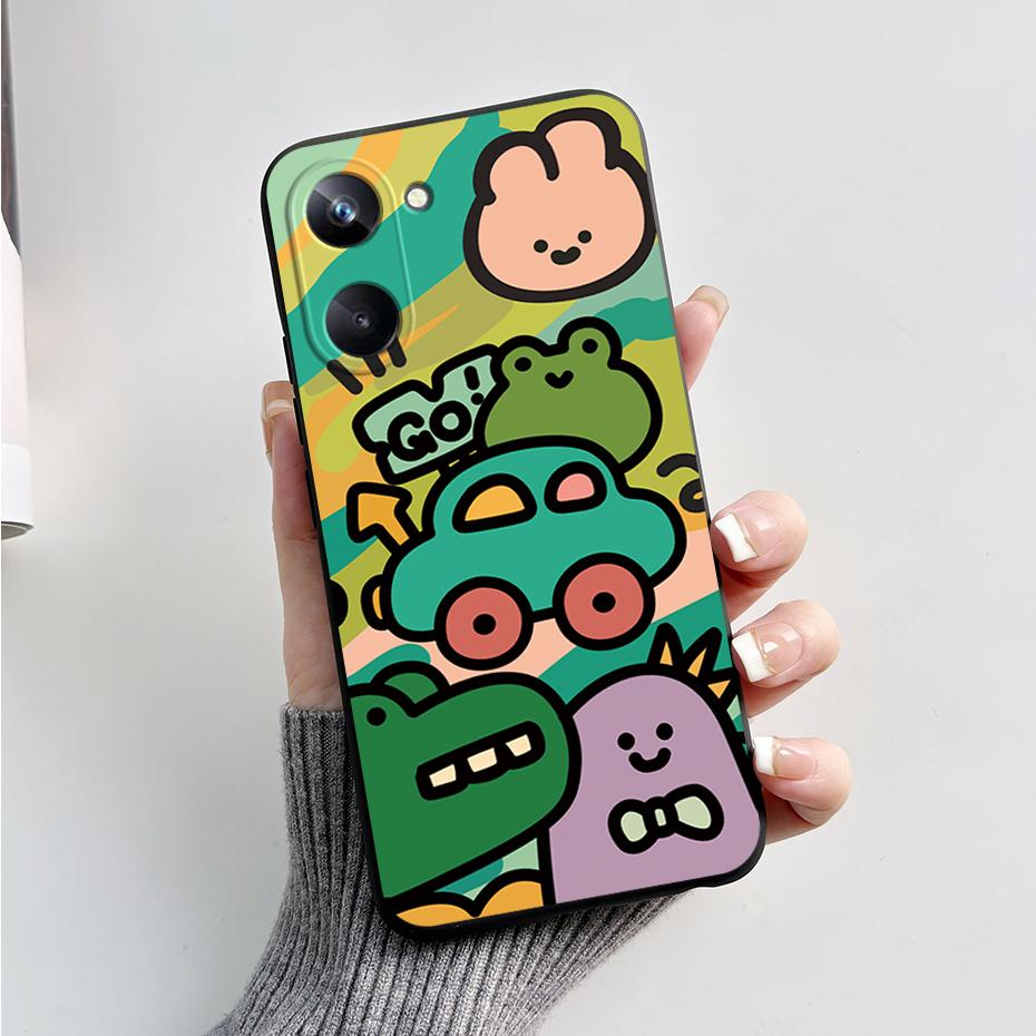 Phone Case For Oppo Realme 10 Pro+ Realme 10 Pro Plus 4G 5G Cute Panda Silicone Matte Cover For Realme10 Pro+ Realme 10Pro+ Case