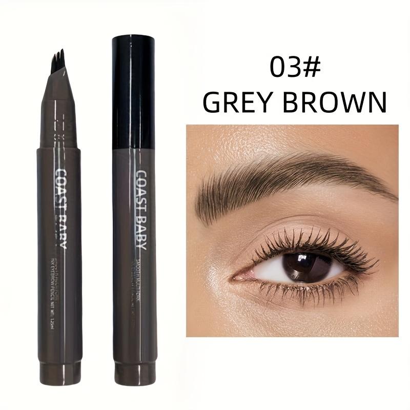 Dual-Tip Waterproof Eyebrow Pencil with Multi-Bristle Brush for Defined, Natural Brows