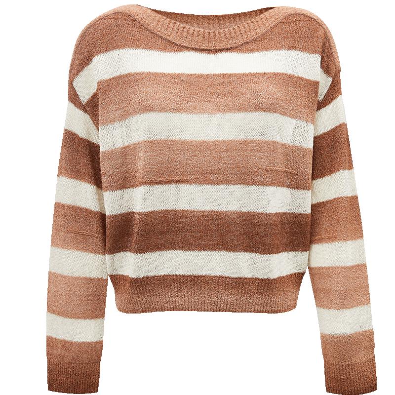 

ONLY Women s Autumn Gradient Stripe Loose Knit Sweater M
