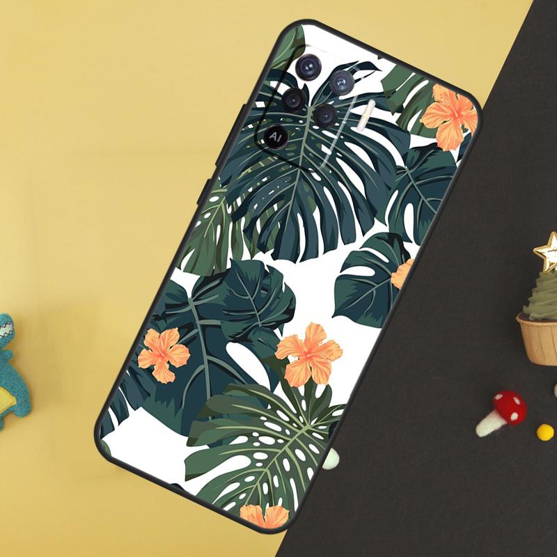 Tropical Paradise Hawaiian Flower Case For Oppo A96 A76 A16 A17 A57 A60 A40 A80 A18 A38 A58 A78 A98 A15 A54 A74 A94 A6 A5 Pro