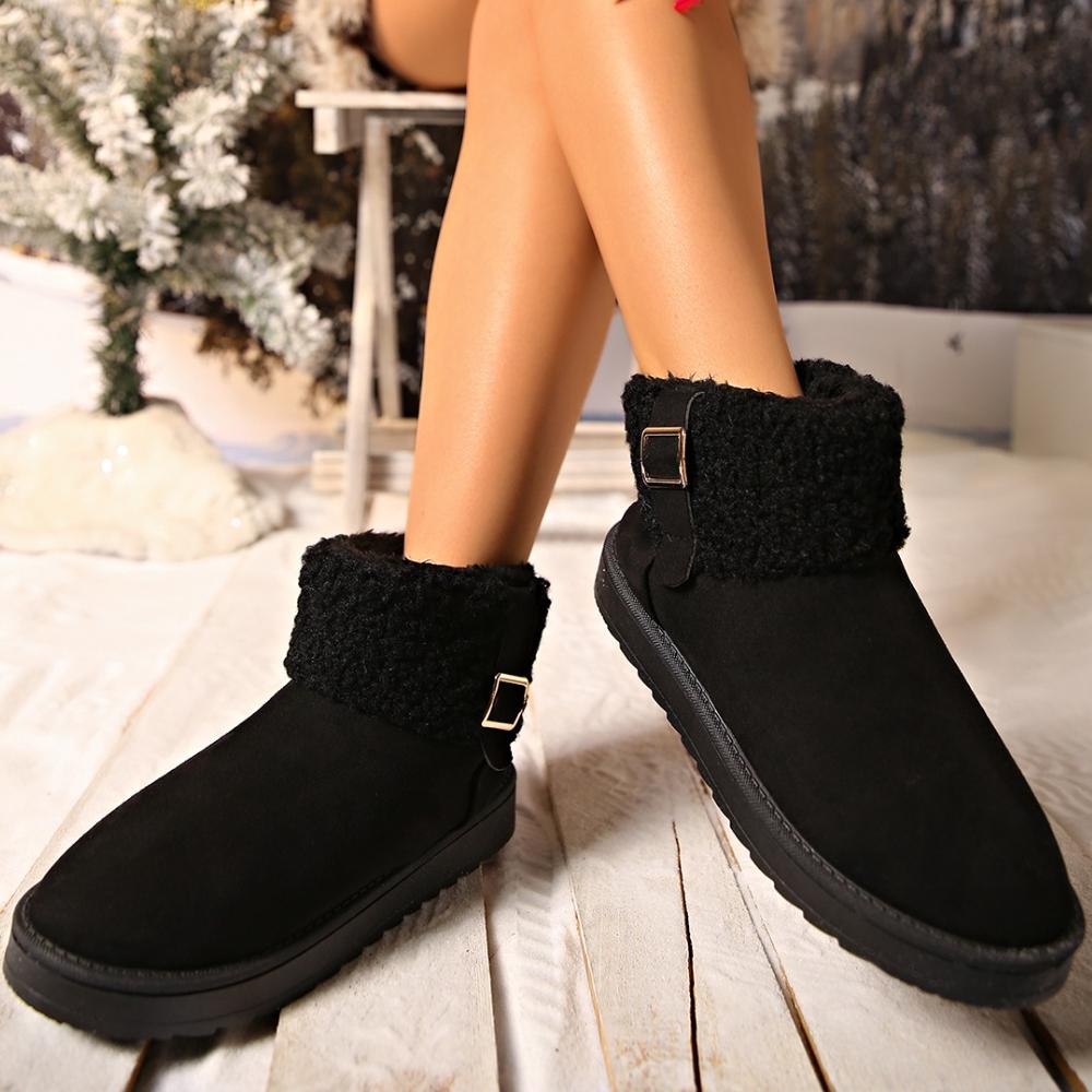 

Fashion Platform Thick Bottom Snow Boots 2025 New Winter Casual Thickened Northeast Large Cotton Shoes Bread Shoes for Women 36 чёрный
