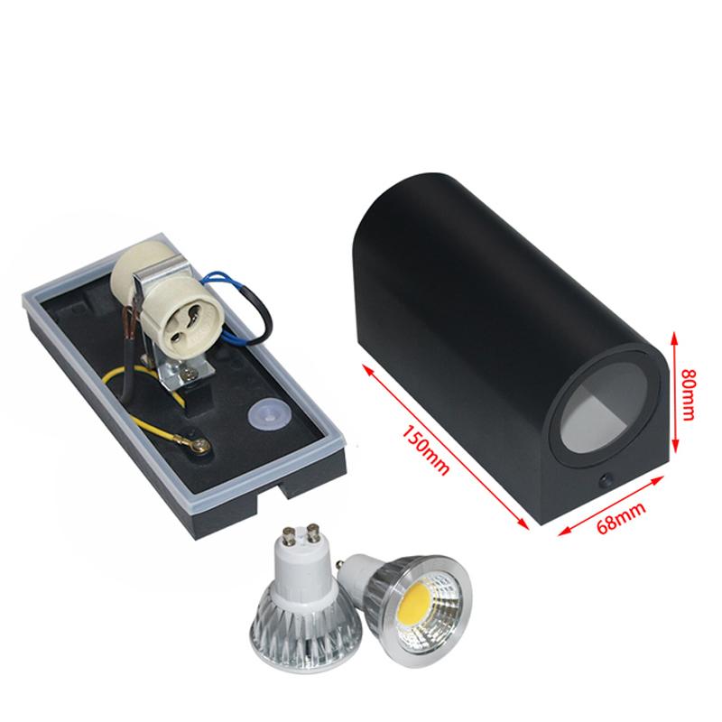 Modern GU10 Base Outdoor Waterproof Wall Lights Garden Porch Wall Lighting LED Wall Lamps Aluminum AC86-265 Warm/Cold Light